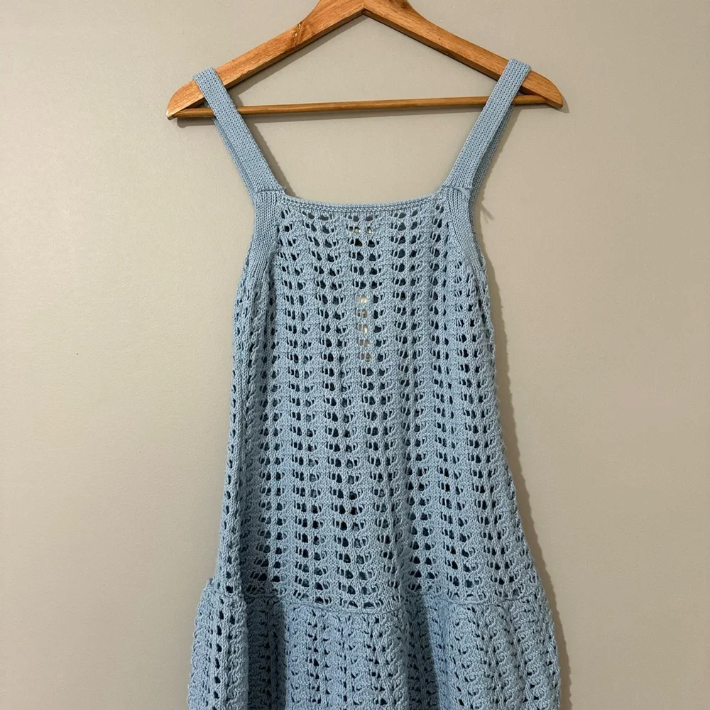 Anthropologie Celandine Blue Crochet Swim Cover-Up - Picture 9 of 10